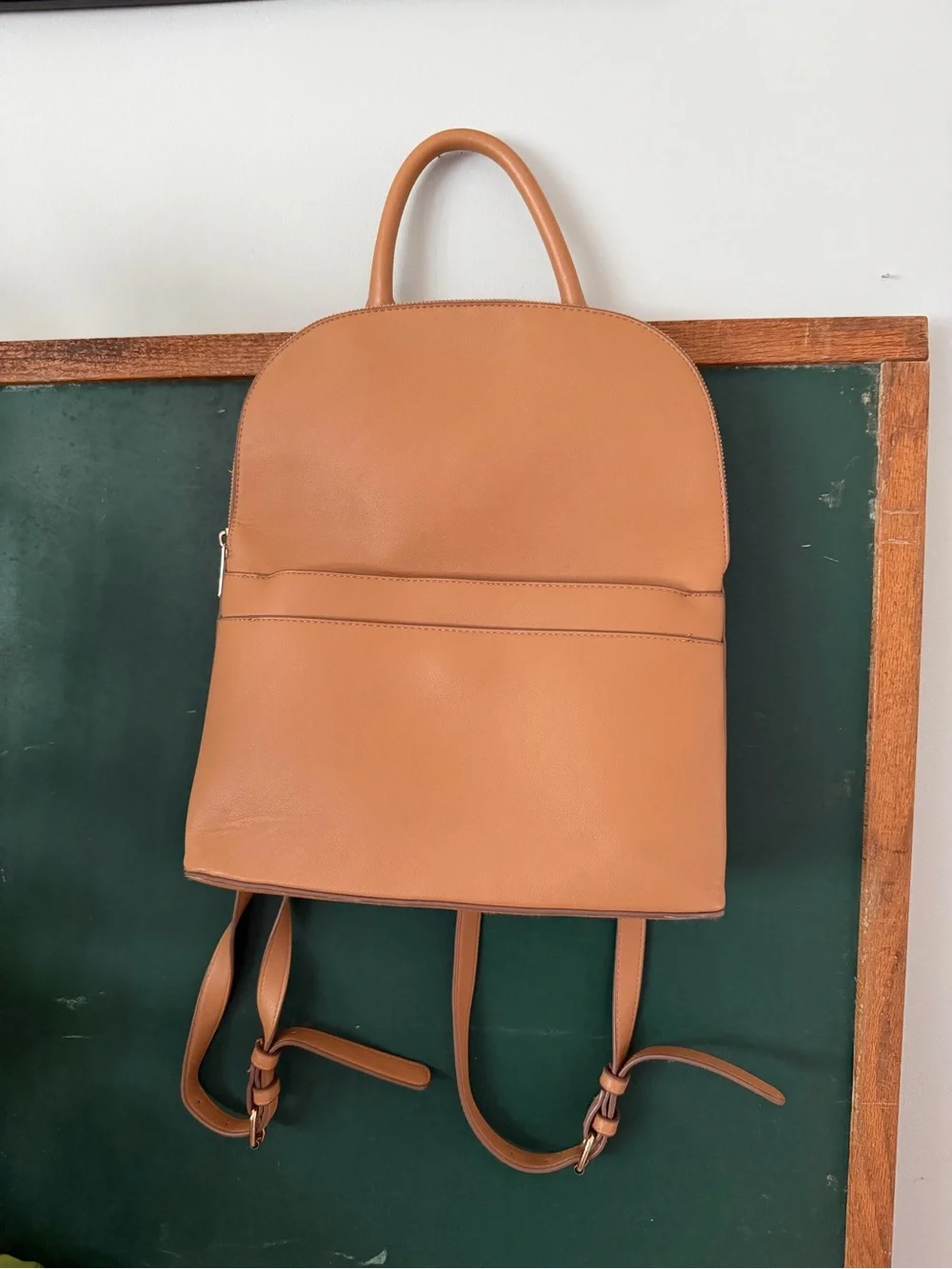 a new day Tan Faux Leather Backpack with Top Handle